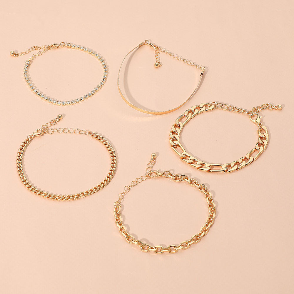 iLLASPARKZ 5PCS - Metal Chain Bracelet Set