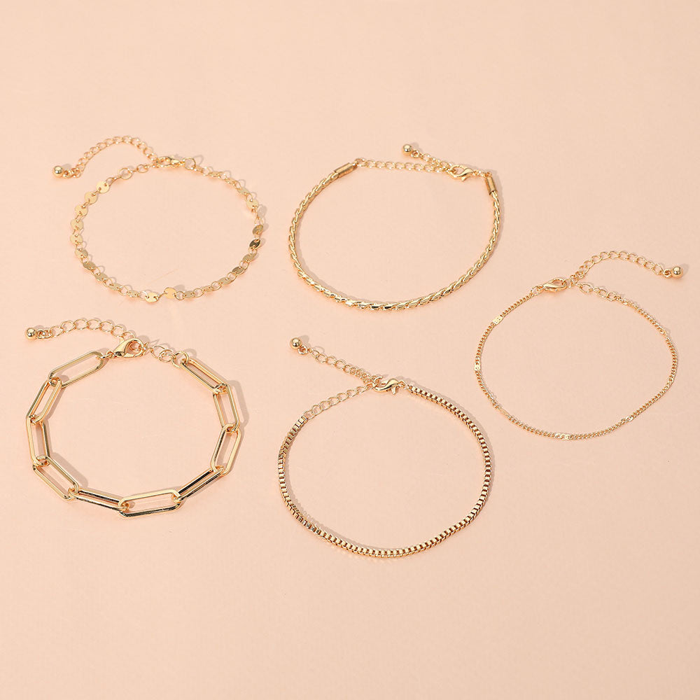 iLLASPARKZ 5PCS - Metal Chain Bracelet Set