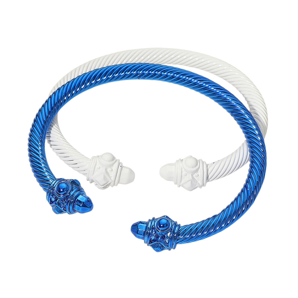 iLLASPARKZ 2PCS - Metal Twisted Cuff Bracelets