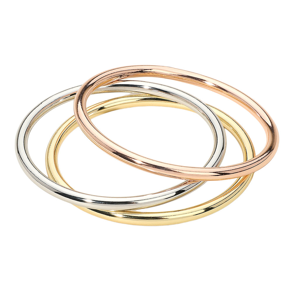 iLLASPARKZ 3PCS - Metal Bangle Multi Layered Bracelets