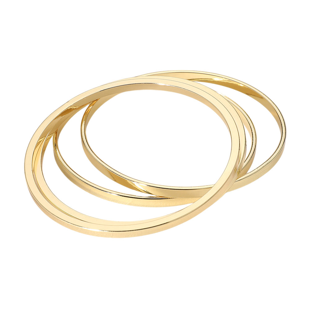 iLLASPARKZ 4PCS - Metal Stackable Bangle Bracelets