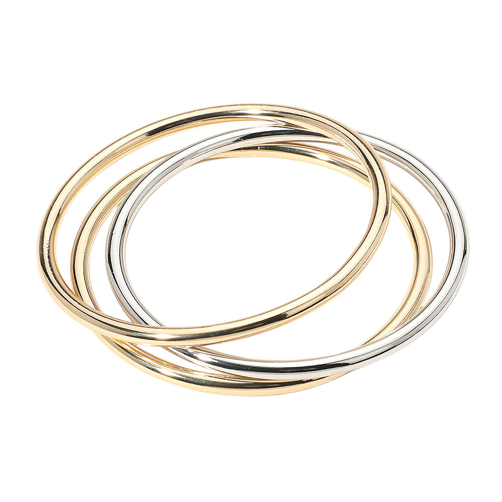 iLLASPARKZ 3PCS - Metal Bangle Multi Layered Bracelets