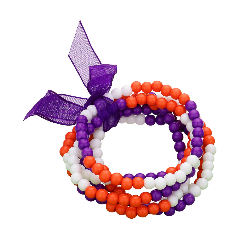 iLLASPARKZ 6PCS - Game Day Beaded Stretch Bracelets