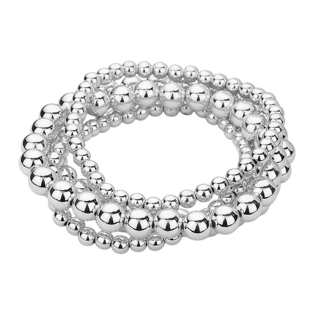 iLLASPARKZ 4PCS - Metal Ball Stretch Multi Layered Bracelets