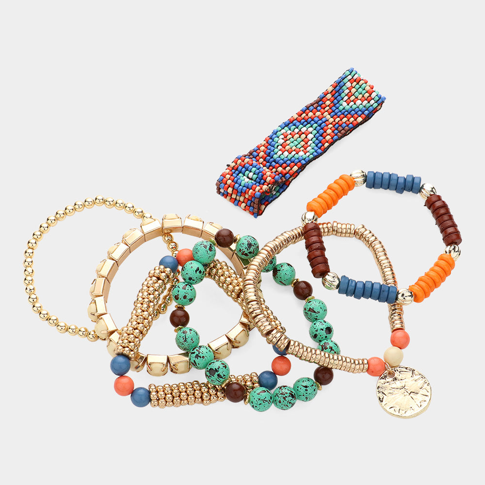 iLLASPARKZ 7PCS - Boho Stretchable Multi Layered Bracelets