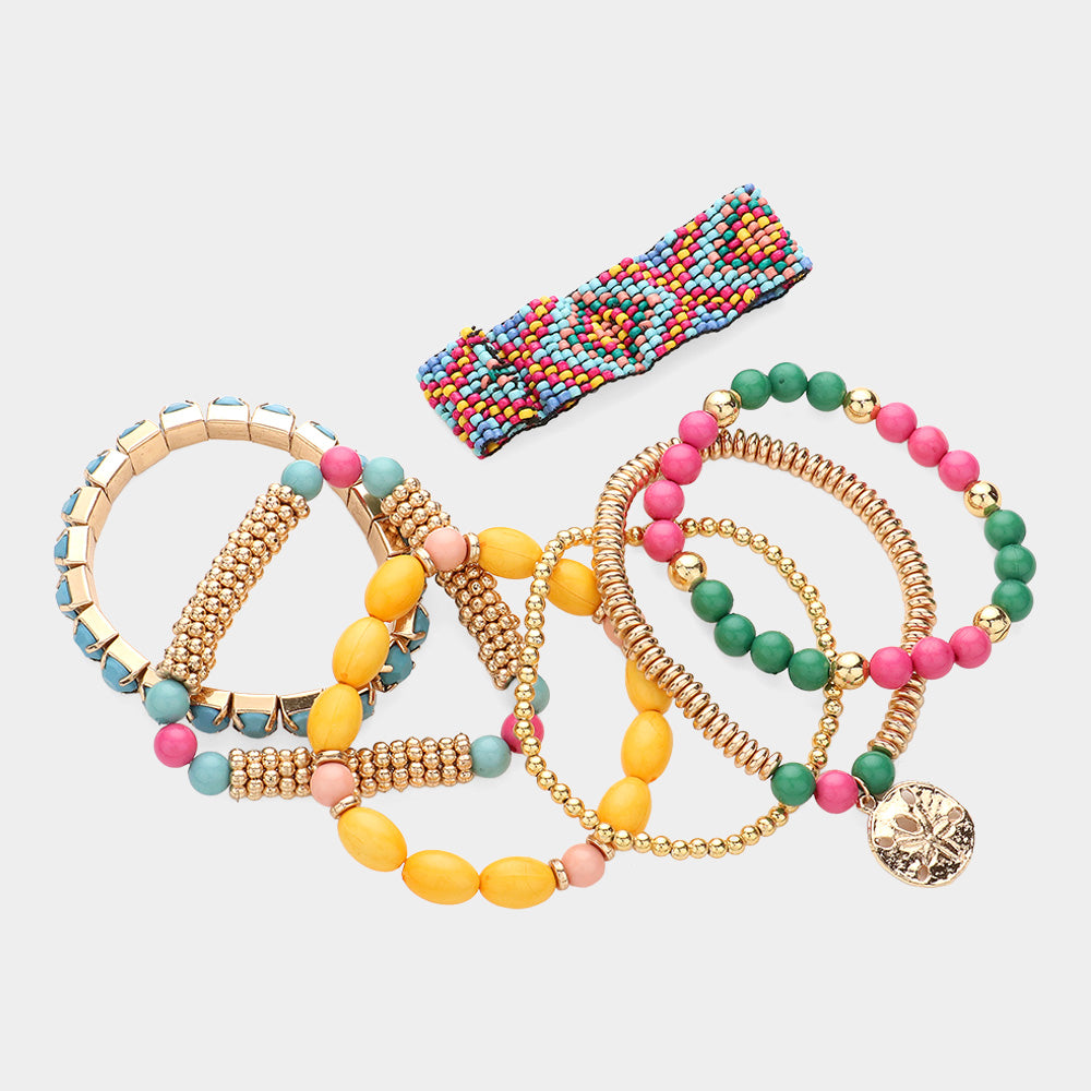 iLLASPARKZ 7PCS - Boho Stretchable Multi Layered Bracelets