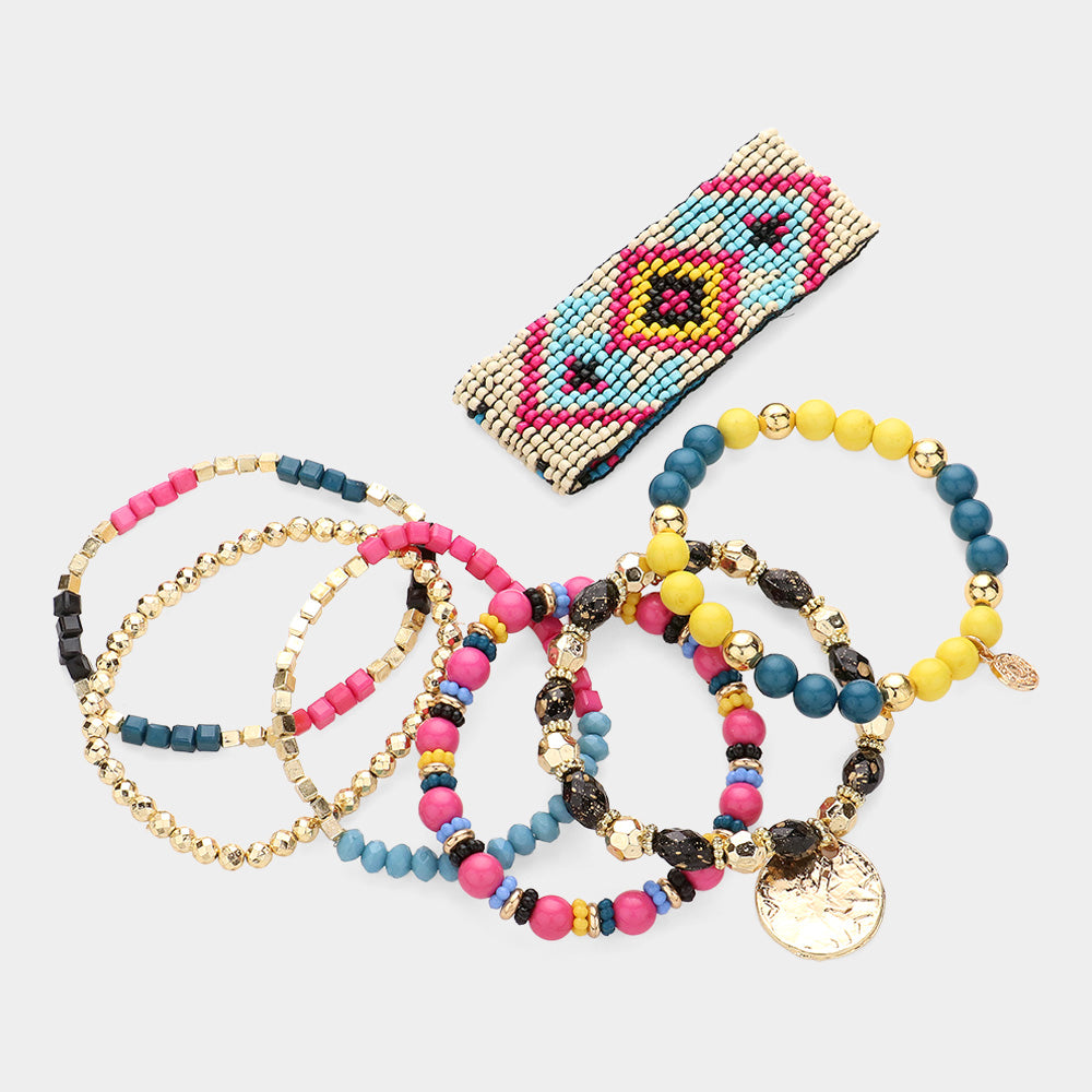 iLLASPARKZ 7PCS - Boho Stretch Multi Layered Bracelets