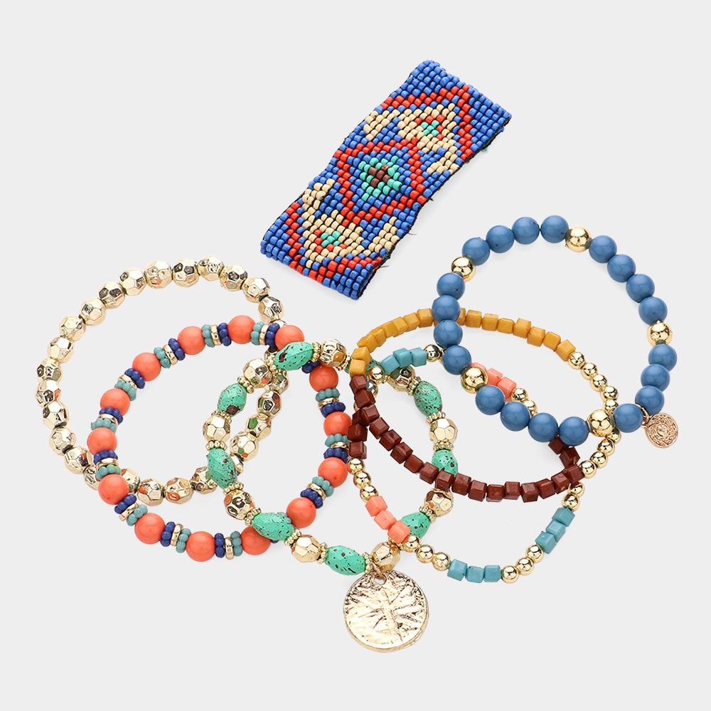 iLLASPARKZ 7PCS - Boho Stretch Multi Layered Bracelets