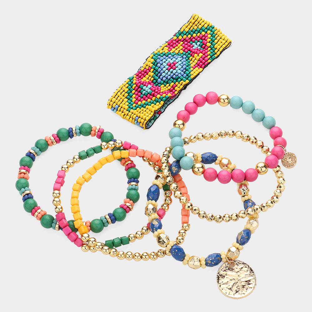 iLLASPARKZ 7PCS - Boho Stretch Multi Layered Bracelets