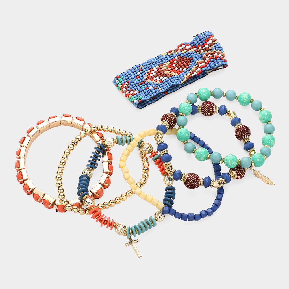iLLASPARKZ 7PCS - Boho Stretch Multi Layered Bracelets