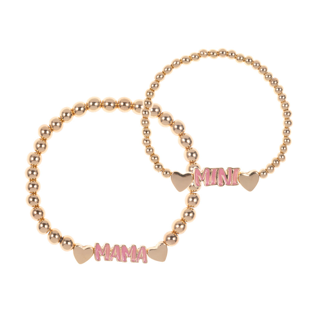 iLLASPARKZ 2PCS - MINI MAMA Message Moms and Kids Set Bracelets