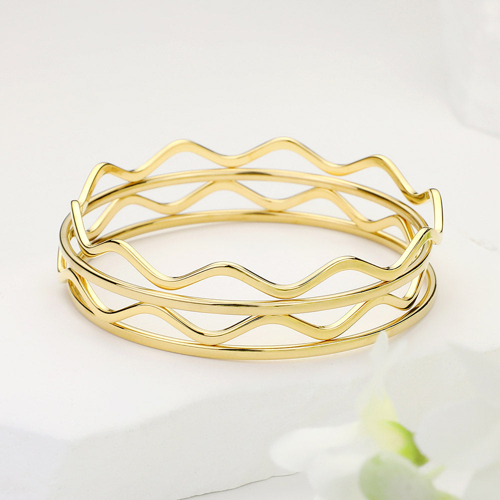 iLLASPARKZ Stainless Steel Multi Layered Bangle Bracelet