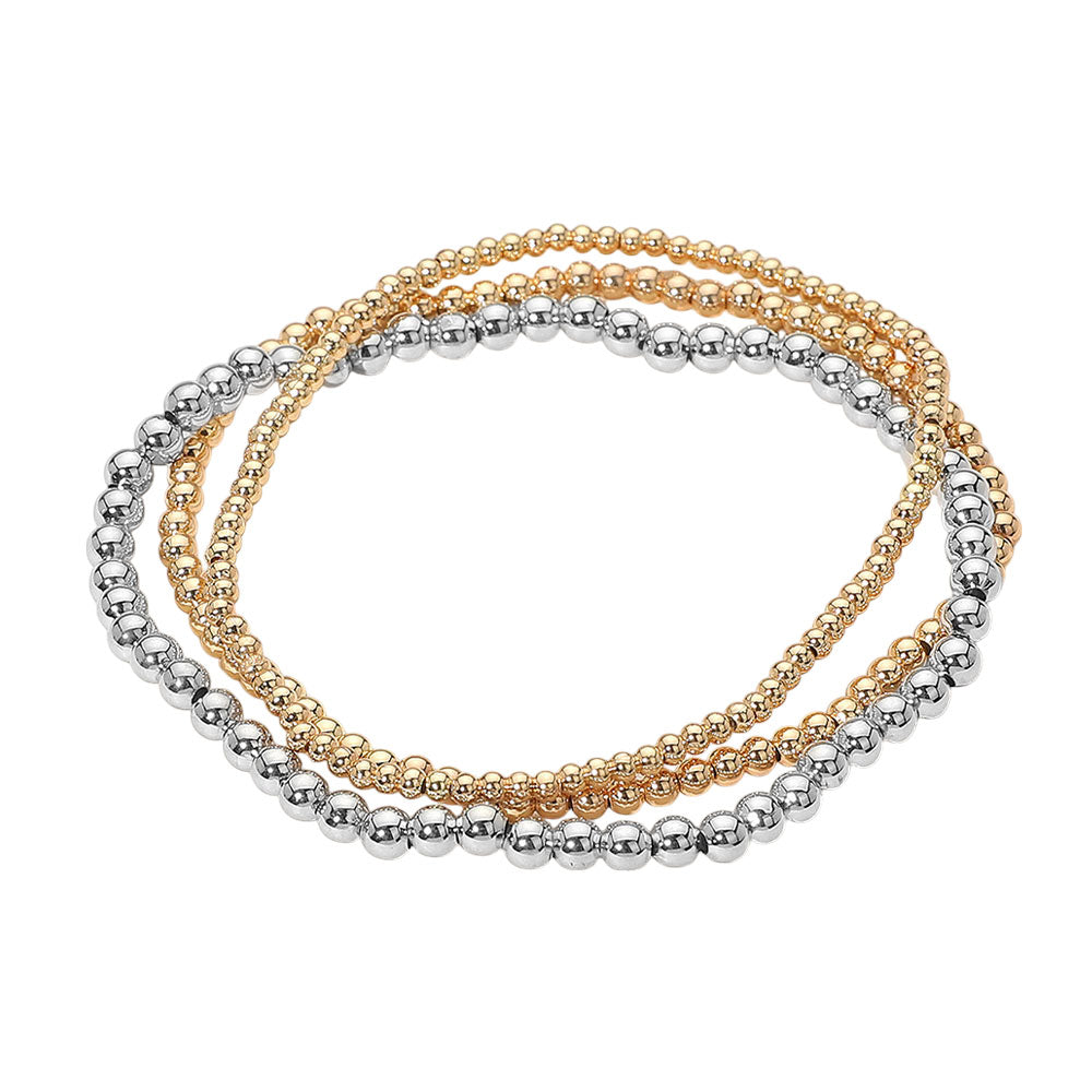 iLLASPARKZ SECRET BOX_3PCS Stackable Bubble Beaded Stretch Multi Layered Bracelets