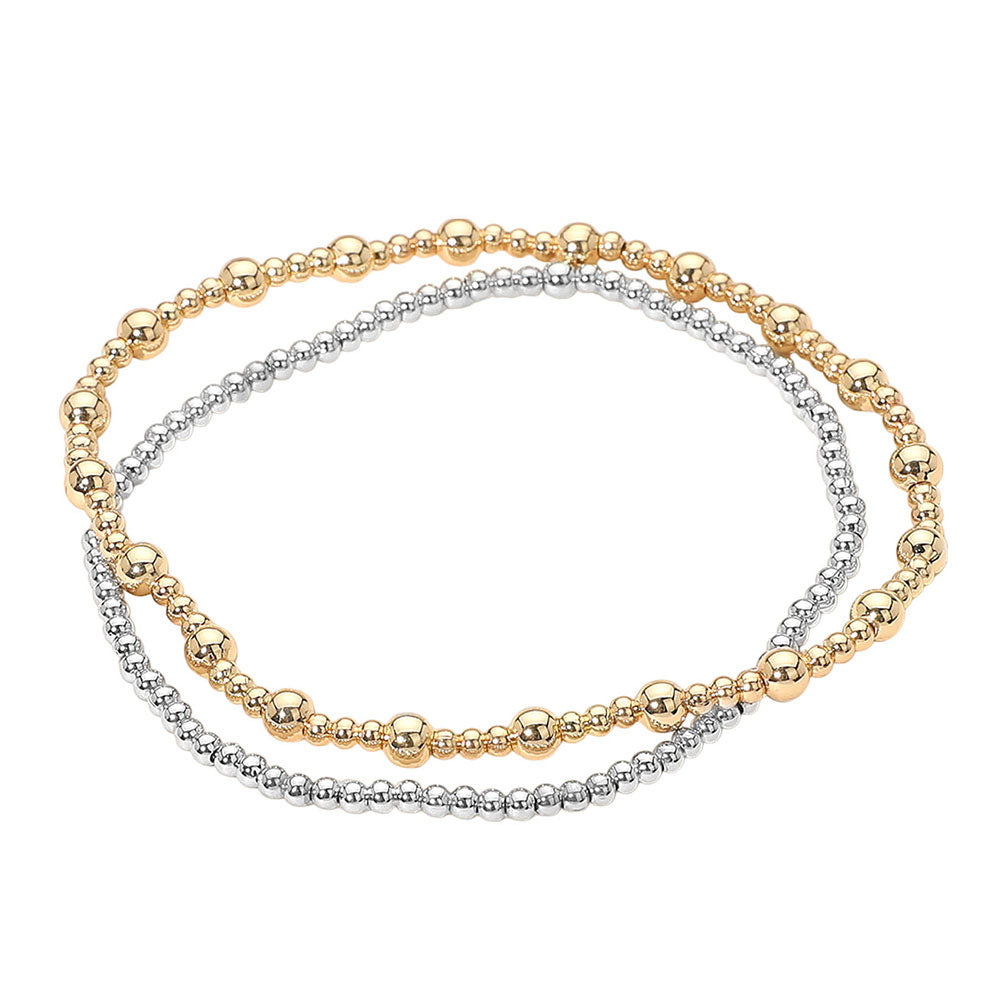 iLLASPARKZ SECRET BOX_2PCS Bubble Beaded Stretch Multi Layered Bracelets