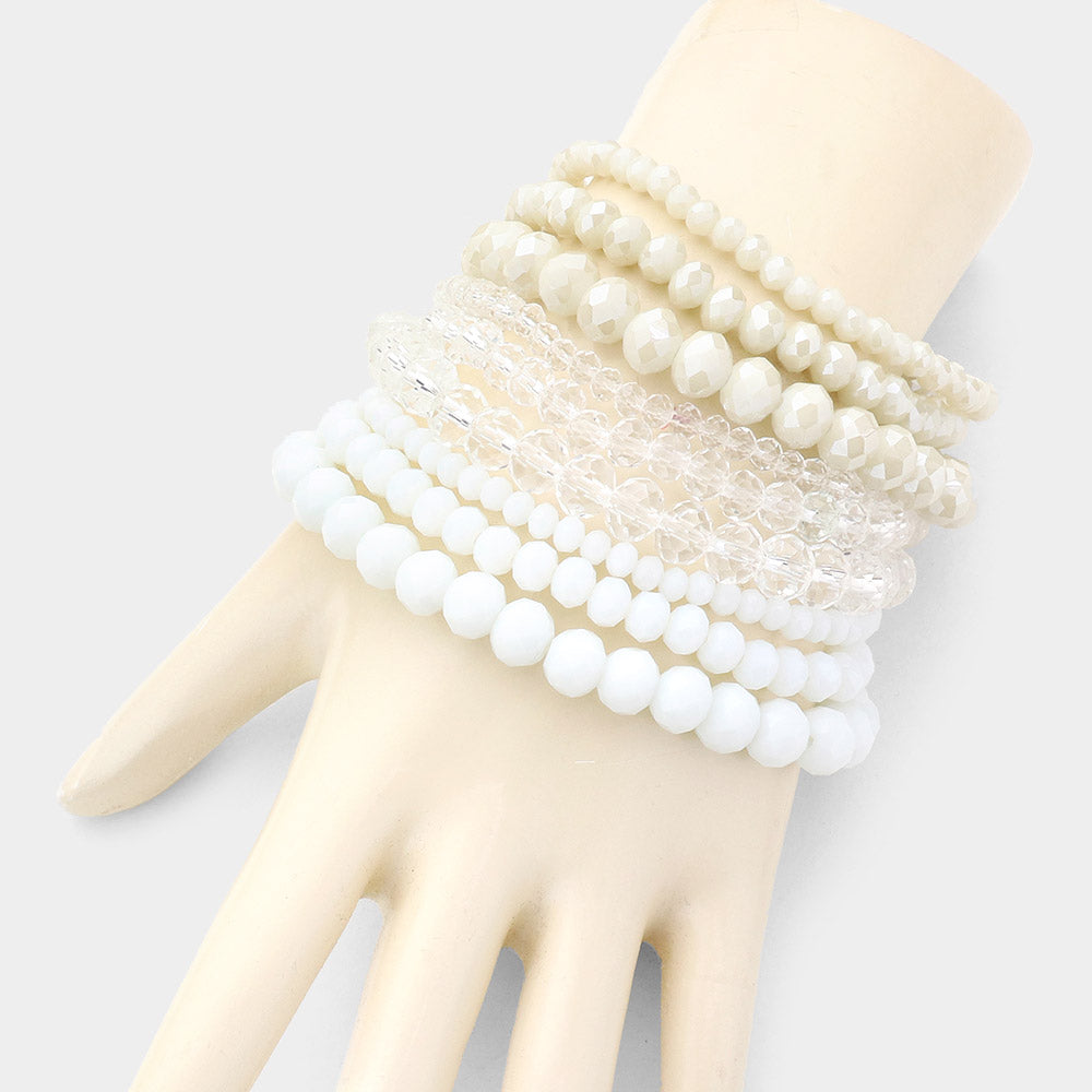 iLLASPARKZ 9PCS - Faceted Bead Stretch Bracelets