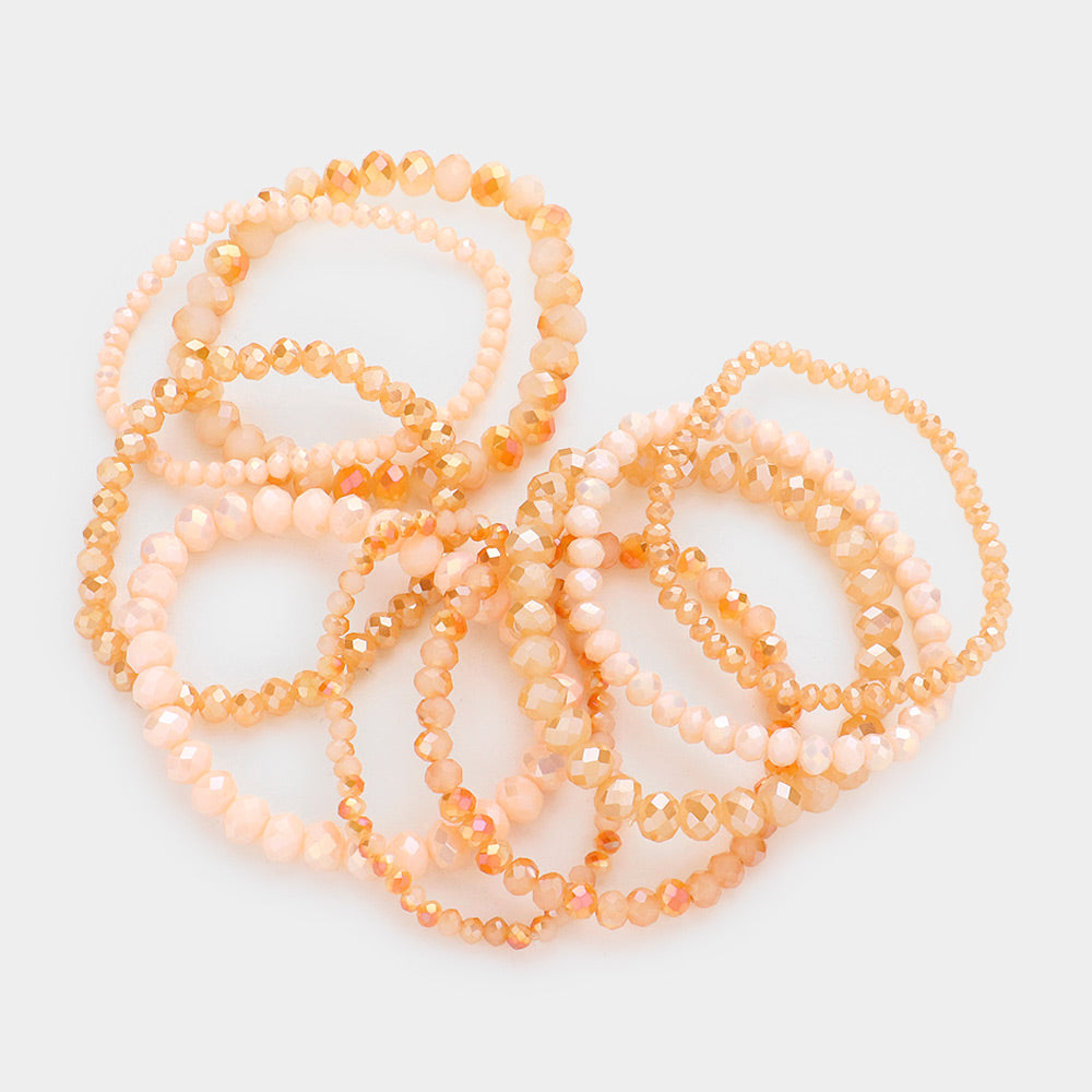 iLLASPARKZ 9PCS - Faceted Bead Stretch Bracelets
