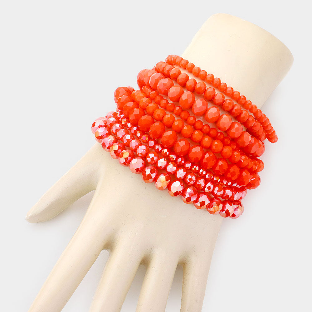 iLLASPARKZ 9PCS - Faceted Bead Stretch Bracelets
