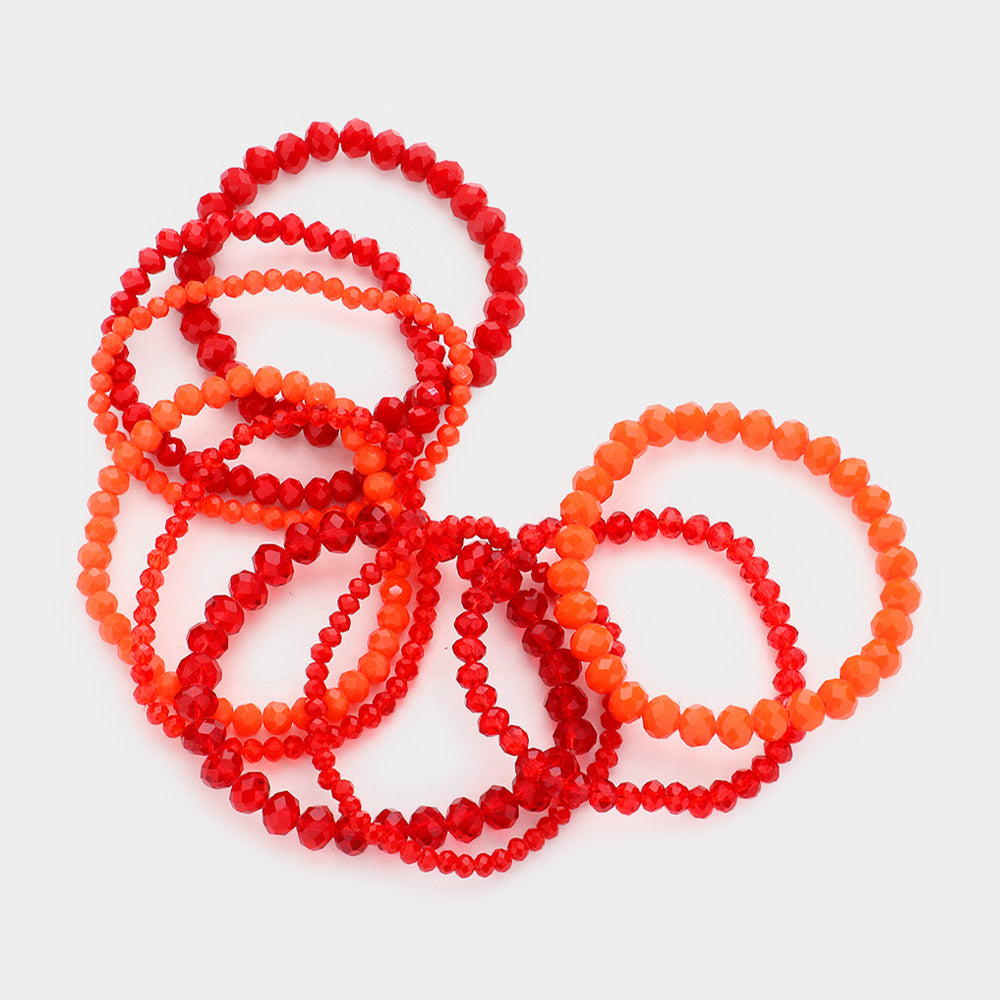 iLLASPARKZ 9PCS - Faceted Bead Stretch Bracelets