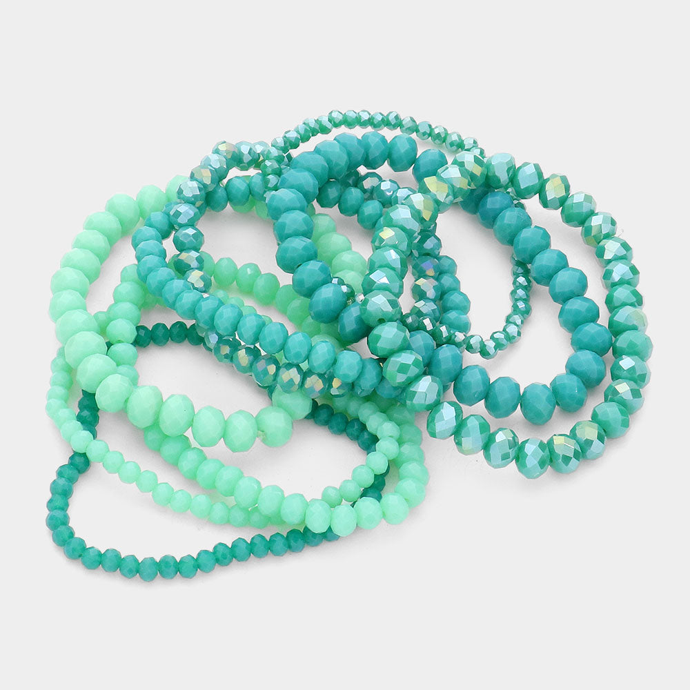 iLLASPARKZ 9PCS - Faceted Bead Stretch Bracelets