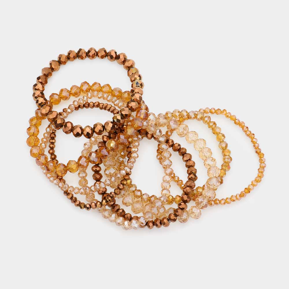 iLLASPARKZ 9PCS - Faceted Bead Stretch Bracelets