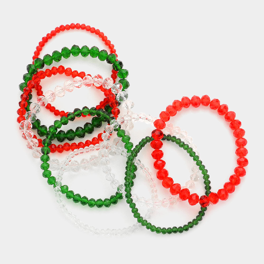 iLLASPARKZ 9PCS - Faceted Bead Stretch Bracelets