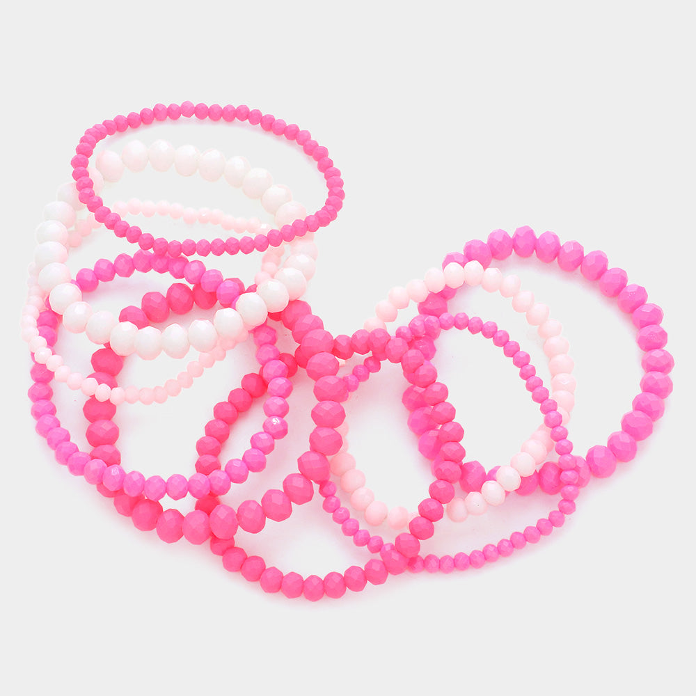iLLASPARKZ 9PCS - Faceted Bead Stretch Bracelets