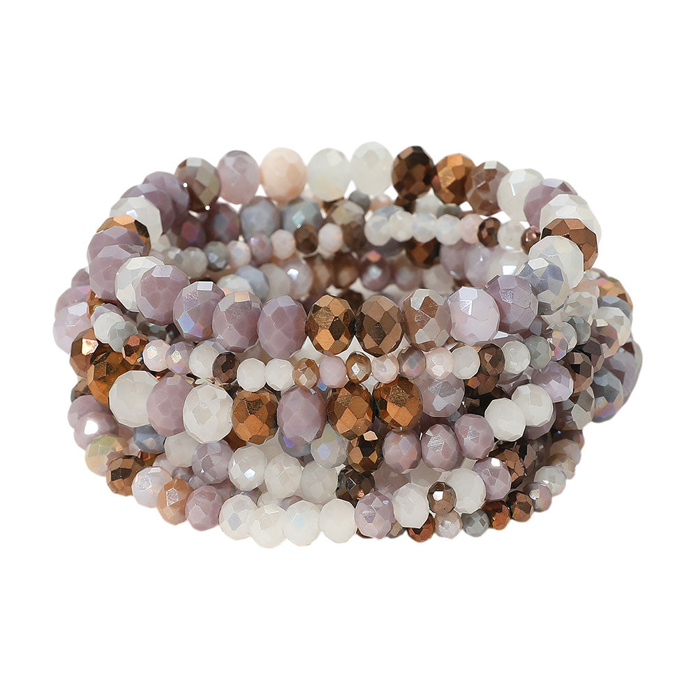 iLLASPARKZ 9PCS - Faceted Bead Stretch Bracelets