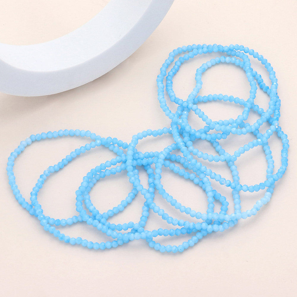 iLLASPARKZ 10PCS - Faceted Beaded Multi Layered Stretch Bracelets