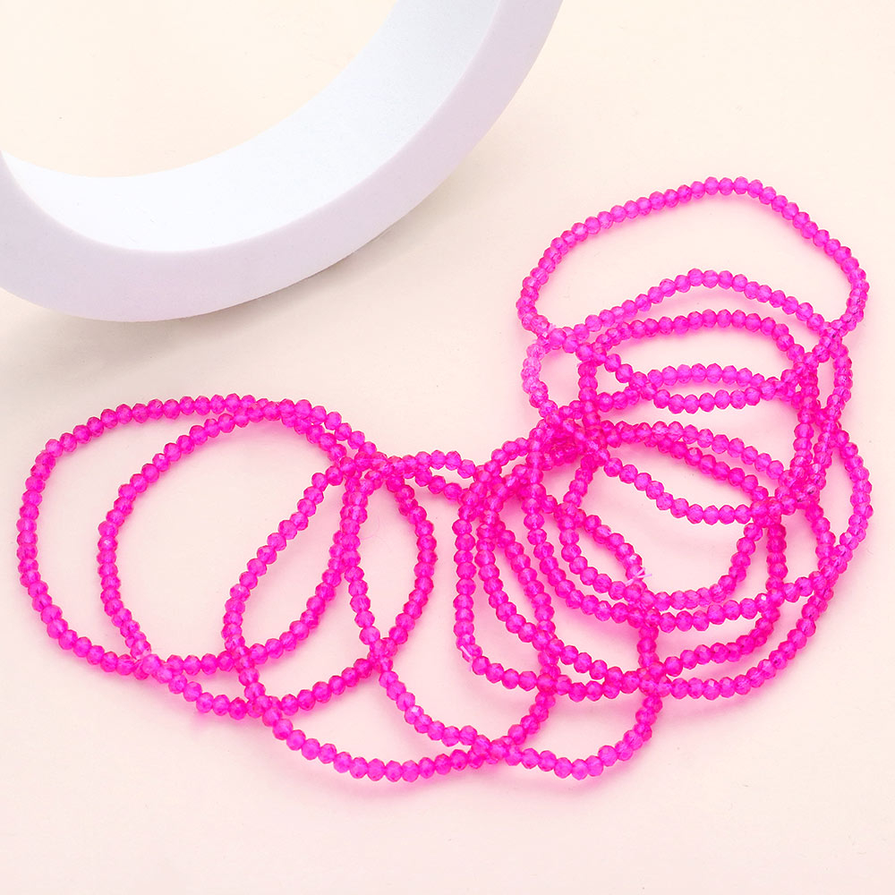 10PCS - Faceted Beaded Multi Layered Stretch Bracelets