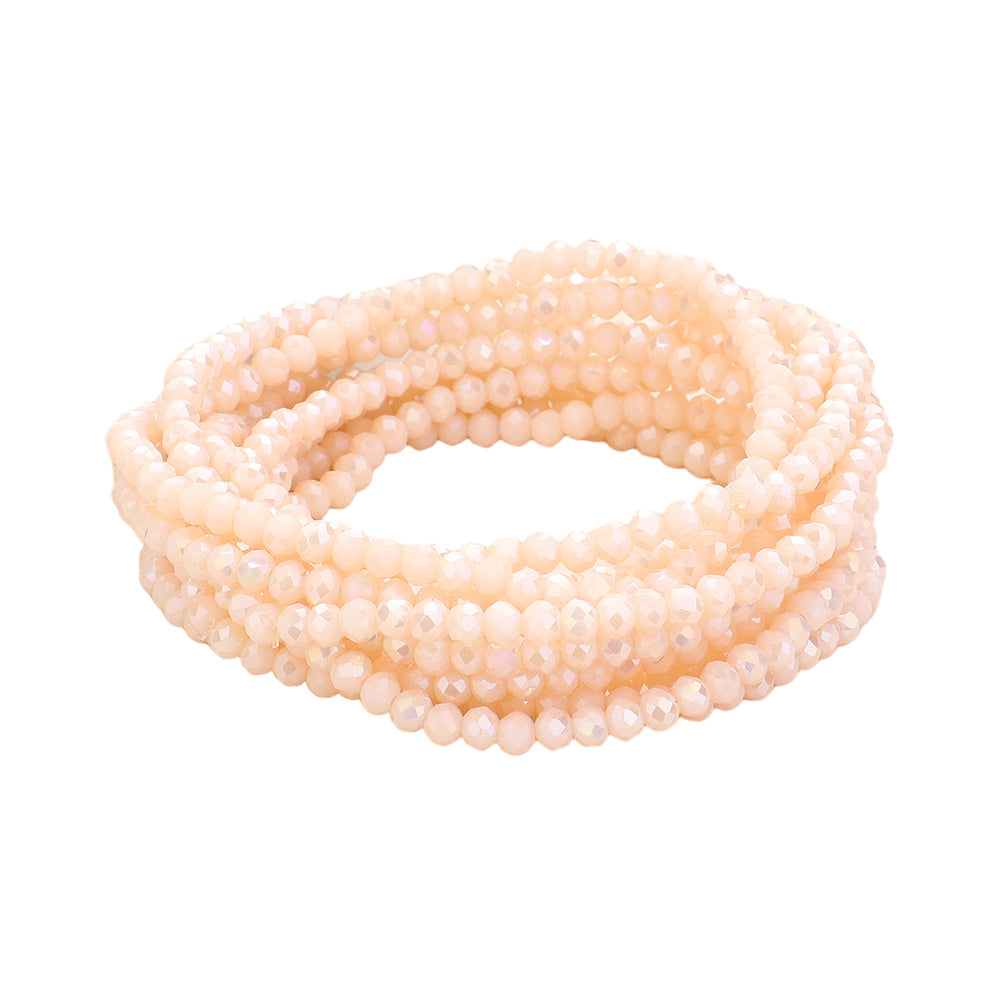 iLLASPARKZ 10PCS - Faceted Beaded Multi Layered Stretch Bracelets