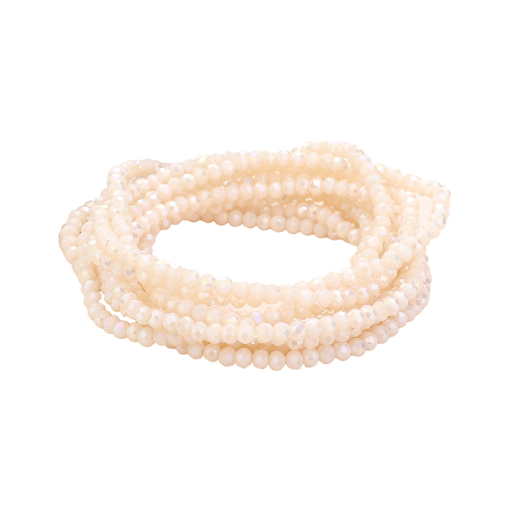iLLASPARKZ 10PCS - Faceted Beaded Multi Layered Stretch Bracelets