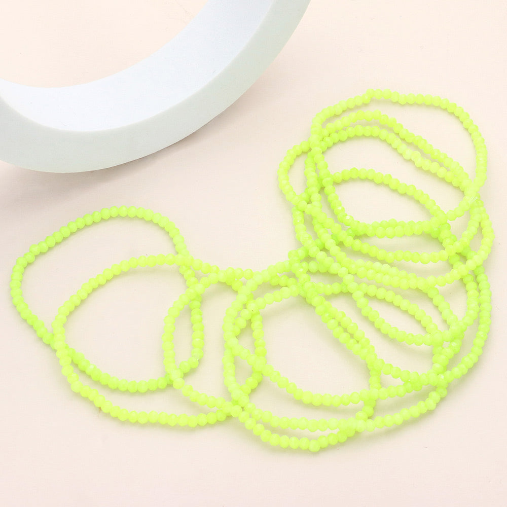 iLLASPARKZ 10PCS - Faceted Beaded Multi Layered Stretch Bracelets