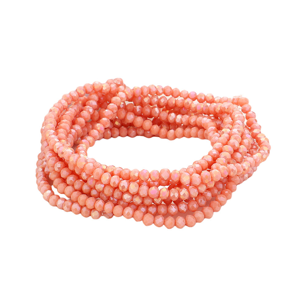 iLLASPARKZ 10PCS - Faceted Beaded Multi Layered Stretch Bracelets