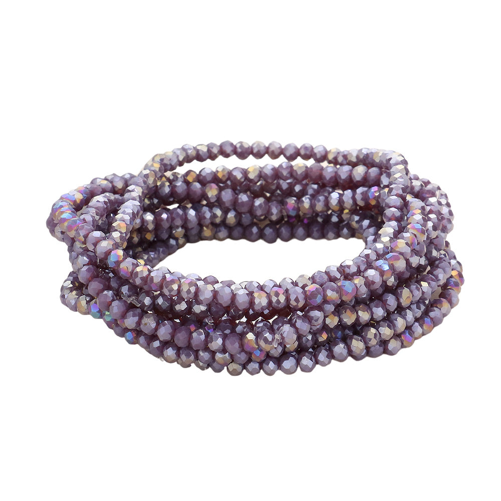 iLLASPARKZ 10PCS - Faceted Beaded Multi Layered Stretch Bracelets