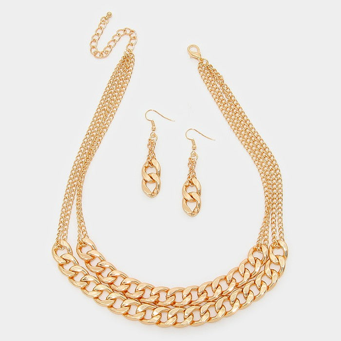 iLLASPARKZ Double strand metal curb chain necklace