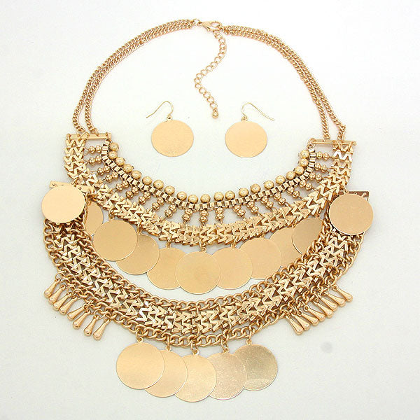 iLLASPARKZ Metal Disk Gypsy Necklace