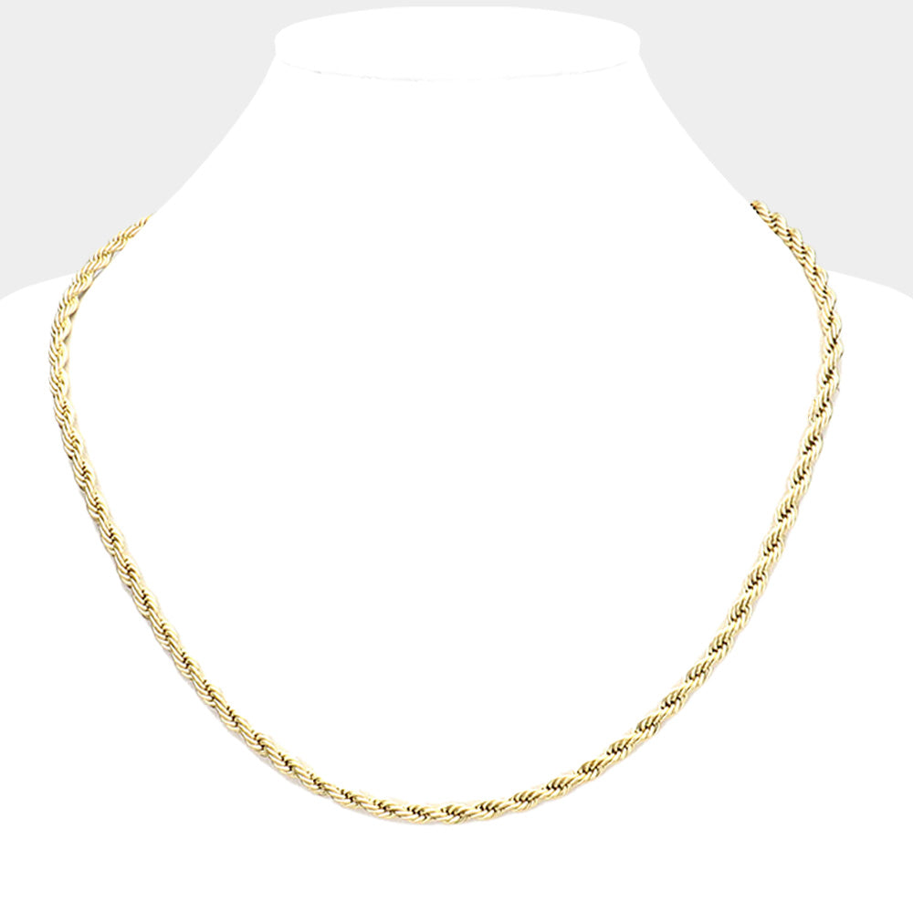 iLLASPARKZ 20 INCH, 4mm Stainless Steel Rope Chain Necklace