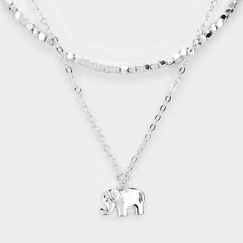iLLASPARKZ Pre Layered Elephant Pendant Necklace