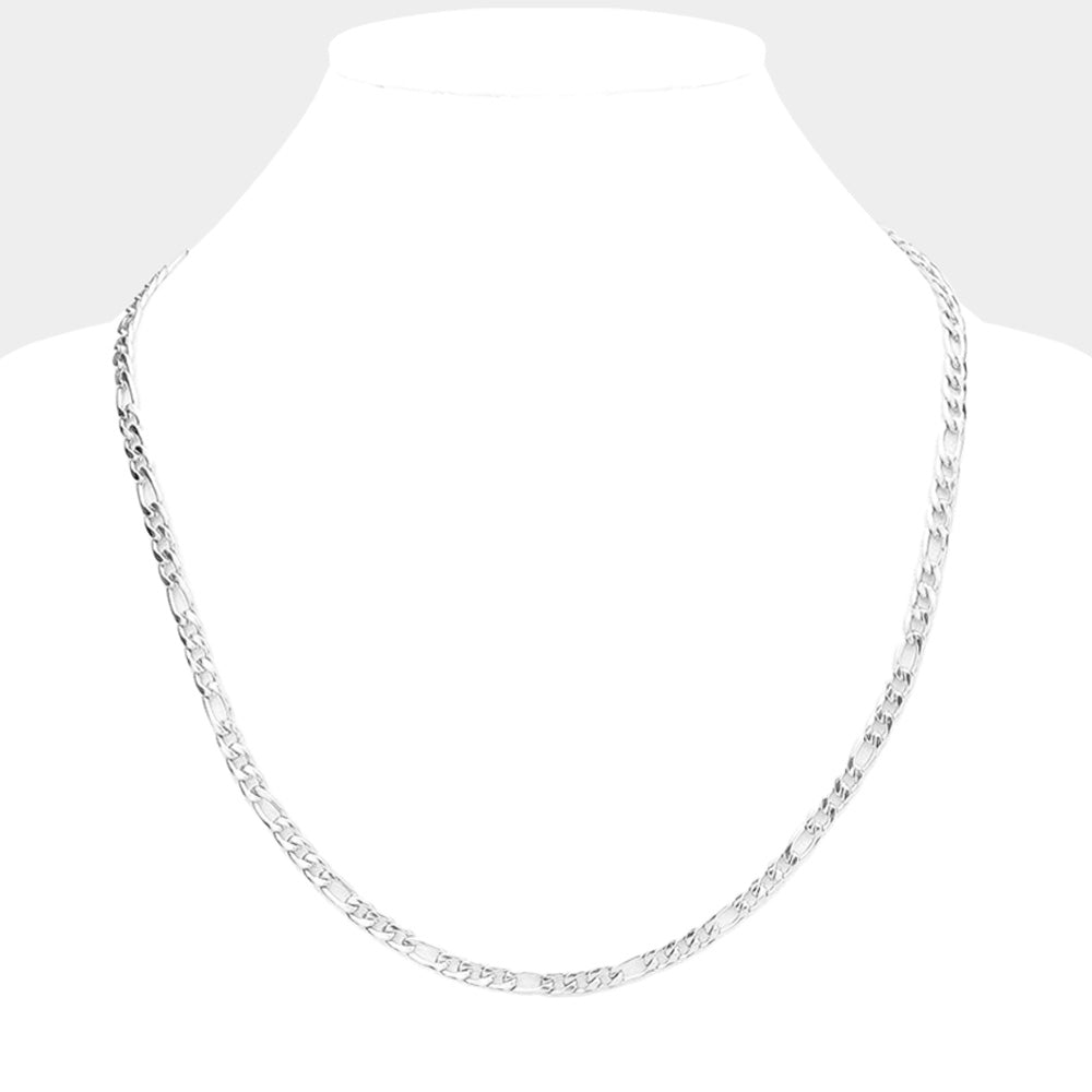 iLLASPARKZ 20 INCH, 4mm Stainless Steel Figaro Chain Necklace