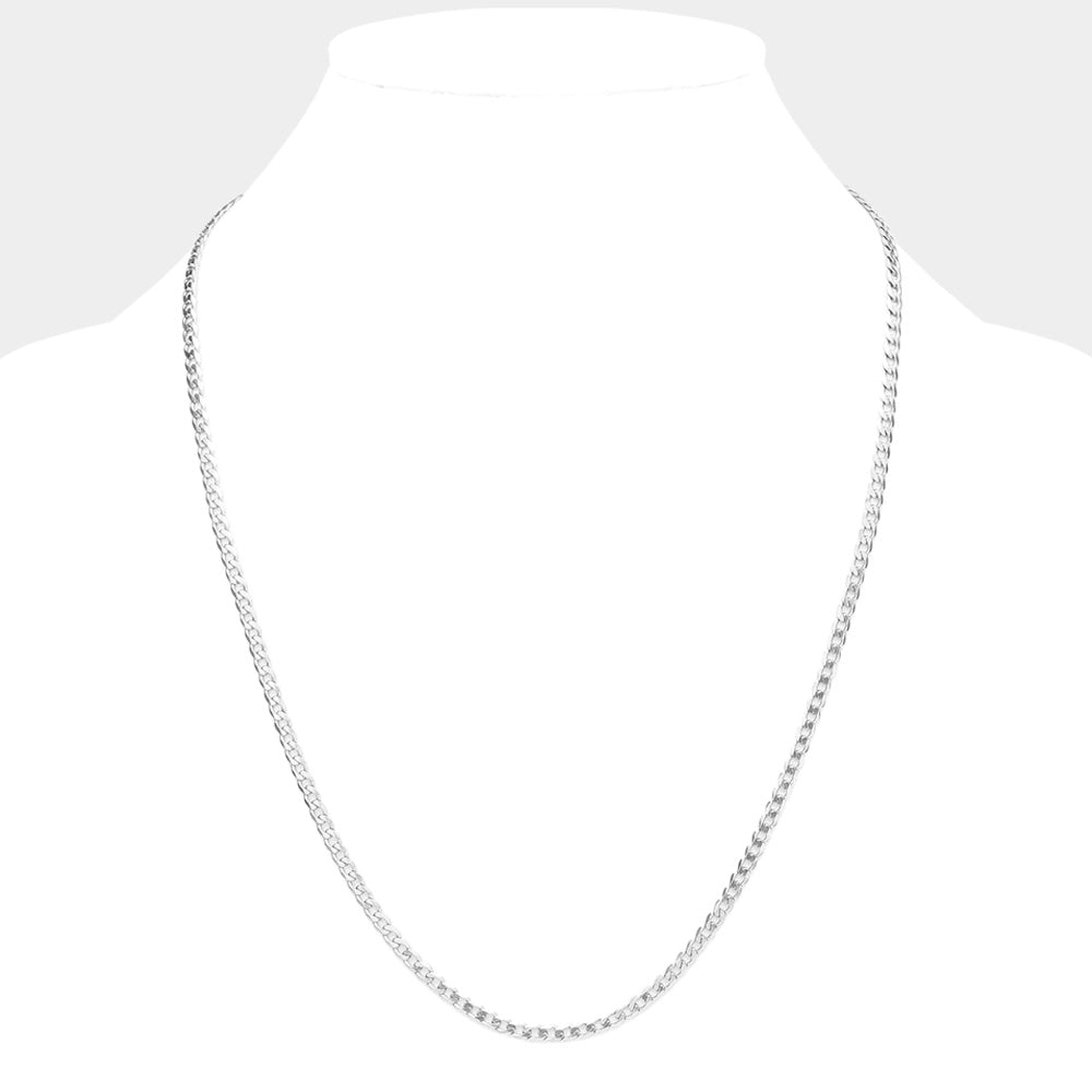 iLLASPARKZ 24 INCH, 4mm Stainless Steel Diamond Cut Cuban Chain Necklace
