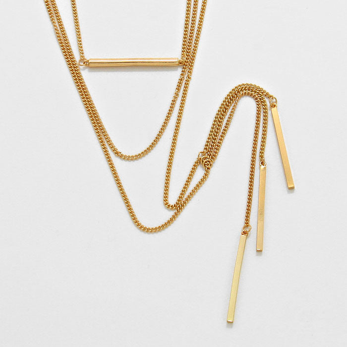 iLLASPARKZ Stick Fringe Metal Long Necklace