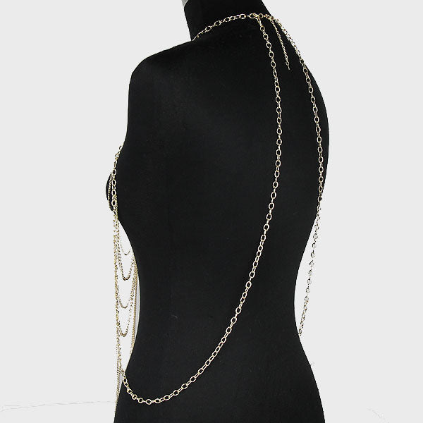 Draped Crystal Necklace Body Chain