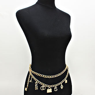 iLLASPARKZ Paris Charm Curb Chain Belt Necklace