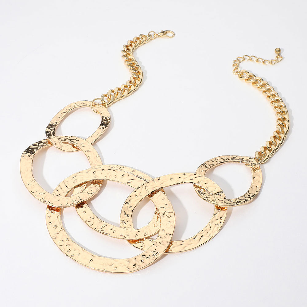 iLLASPARKZ Textured Oval Link Statement Necklace