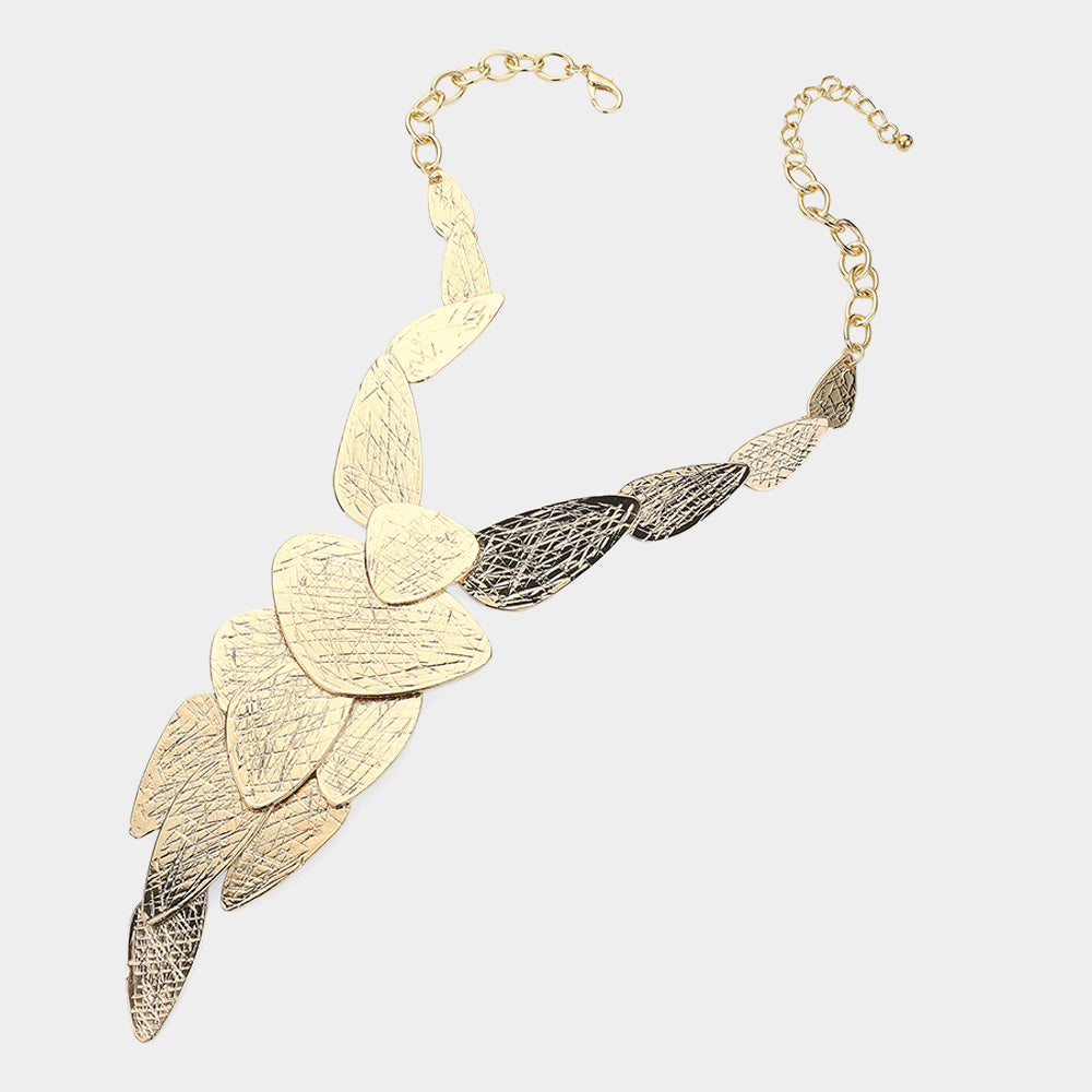 iLLASPARKZ Abstract Textured Metal Plated Statement Necklace
