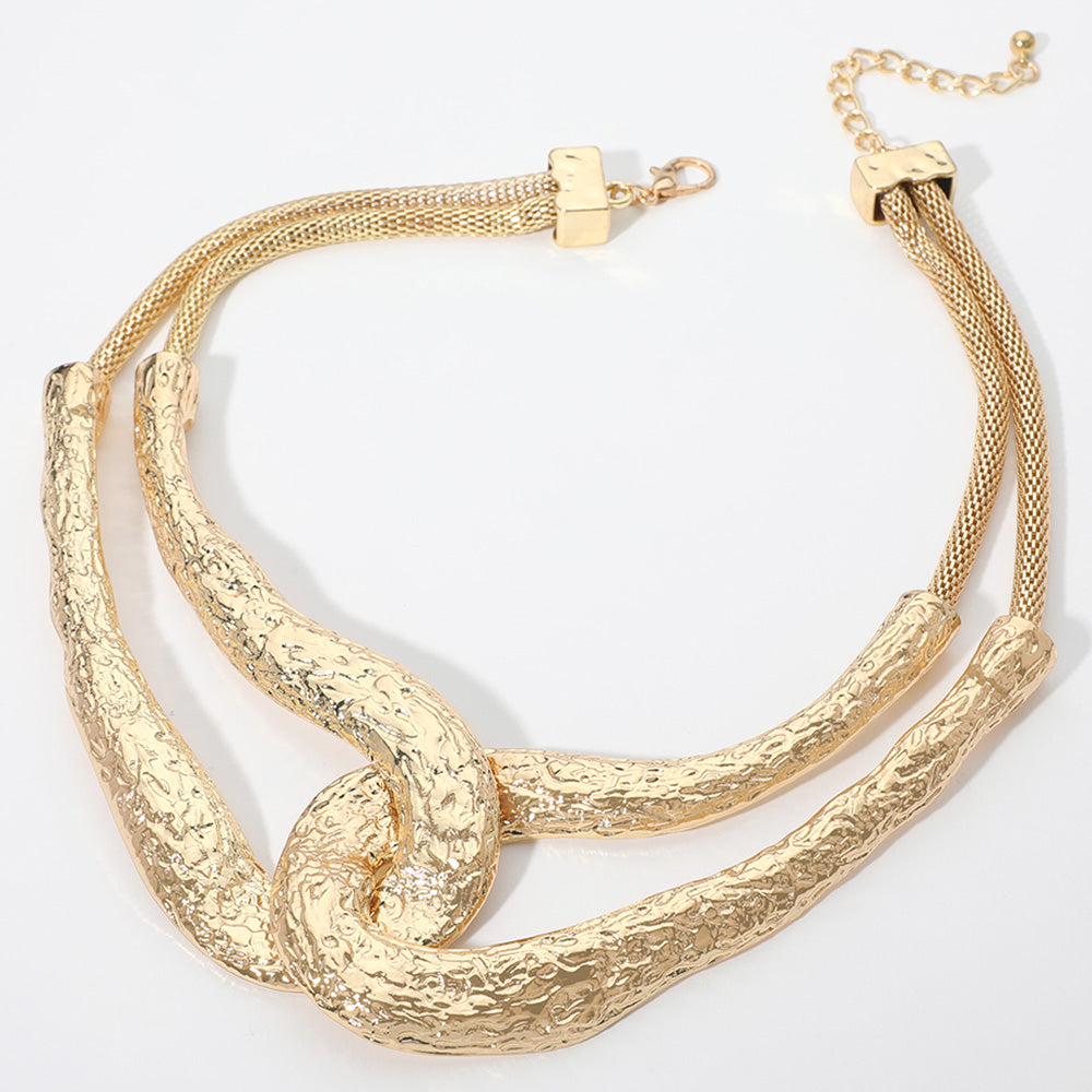 iLLASPARKZ Textured Metal Knot Statement Necklace