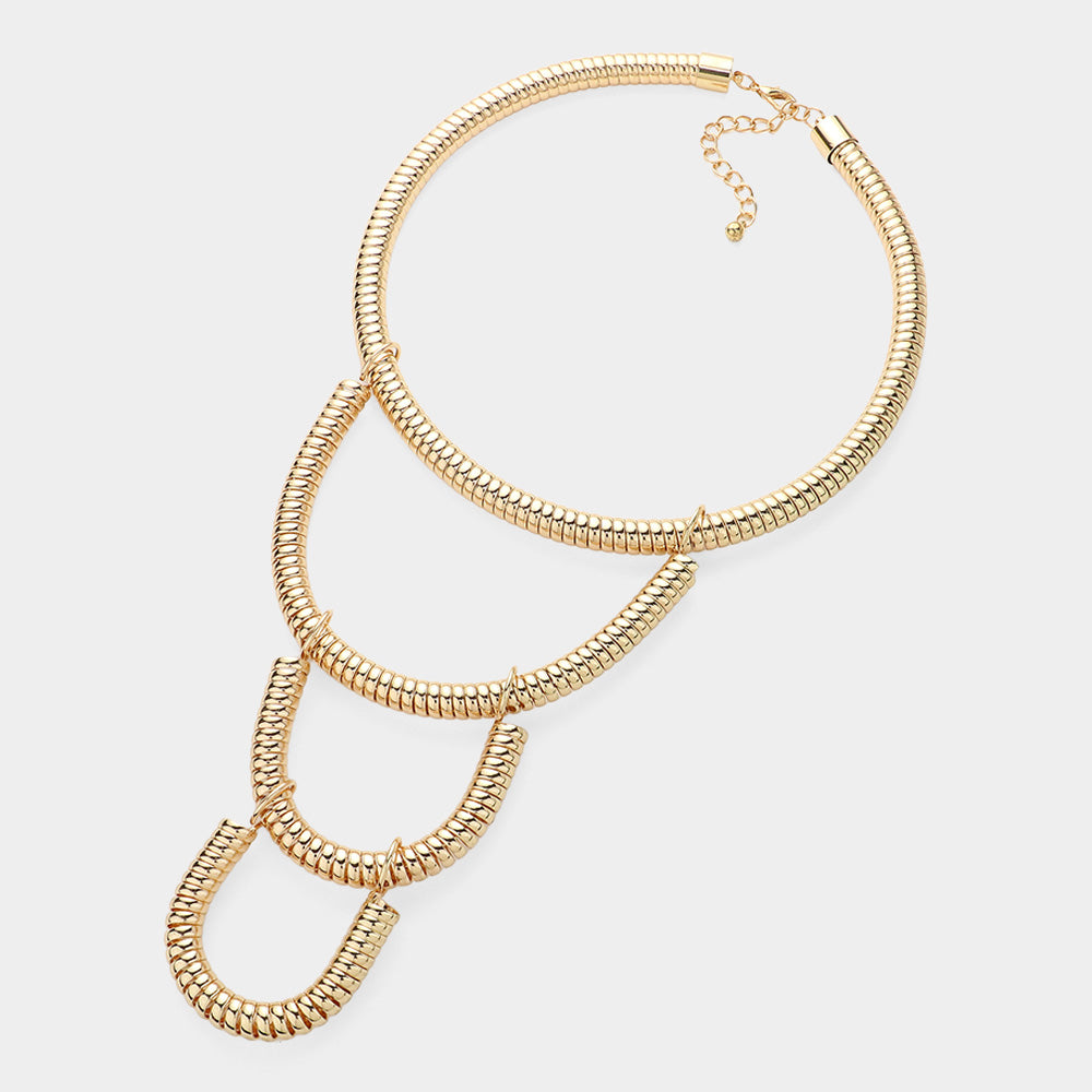 iLLASPARKZ Oversized Abstract Metal Coil Statement Necklace
