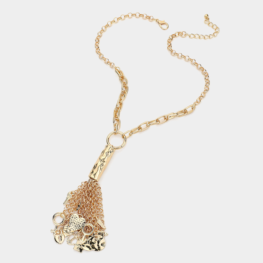 iLLASPARKZ Metal Tassel Chunky Chain Necklace