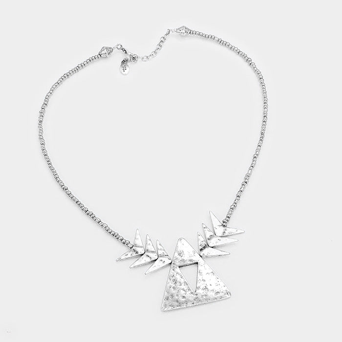iLLASPARKZ Beaded Cut Out Triangle Metal Necklace