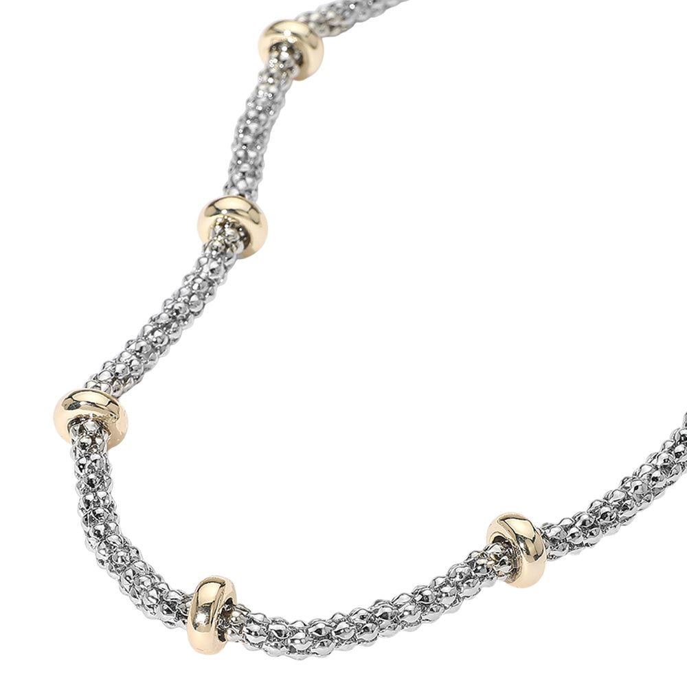iLLASPARKZ 14K Gold Plated Two Tone Mesh Chain Necklace